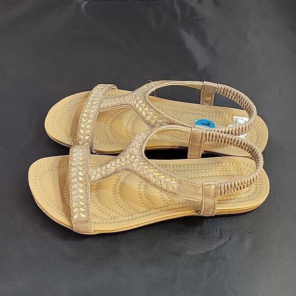 BRAND NEW ASHLEY BLUE  RHINESTONES EMBROIDERY ELASTIC BAND FISH MOUNT SANDAL - Picture 7 of 12